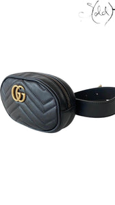 Gucci GG Marmont Belt Bag – Black Matelassé Leather, Back view | Sold Attire