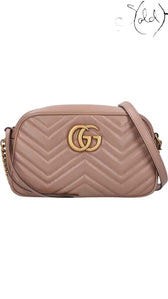 GUCCI GG MARMONT CAMERA BAG – DUSTY ROSE | SOLD ATTIRE, Back view | Sold Attire
