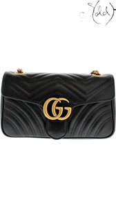 Gucci GG Marmont mini – Black Chevron Leather, Authenticated Pre-Owned | Sold Attire