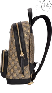 Gucci GG Supreme Bestiary Backpack with Bee Embroidery, Hardware detail | Sold Attire