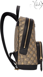 Gucci GG Supreme Bestiary Backpack with Bee Embroidery, Detail view | Sold Attire