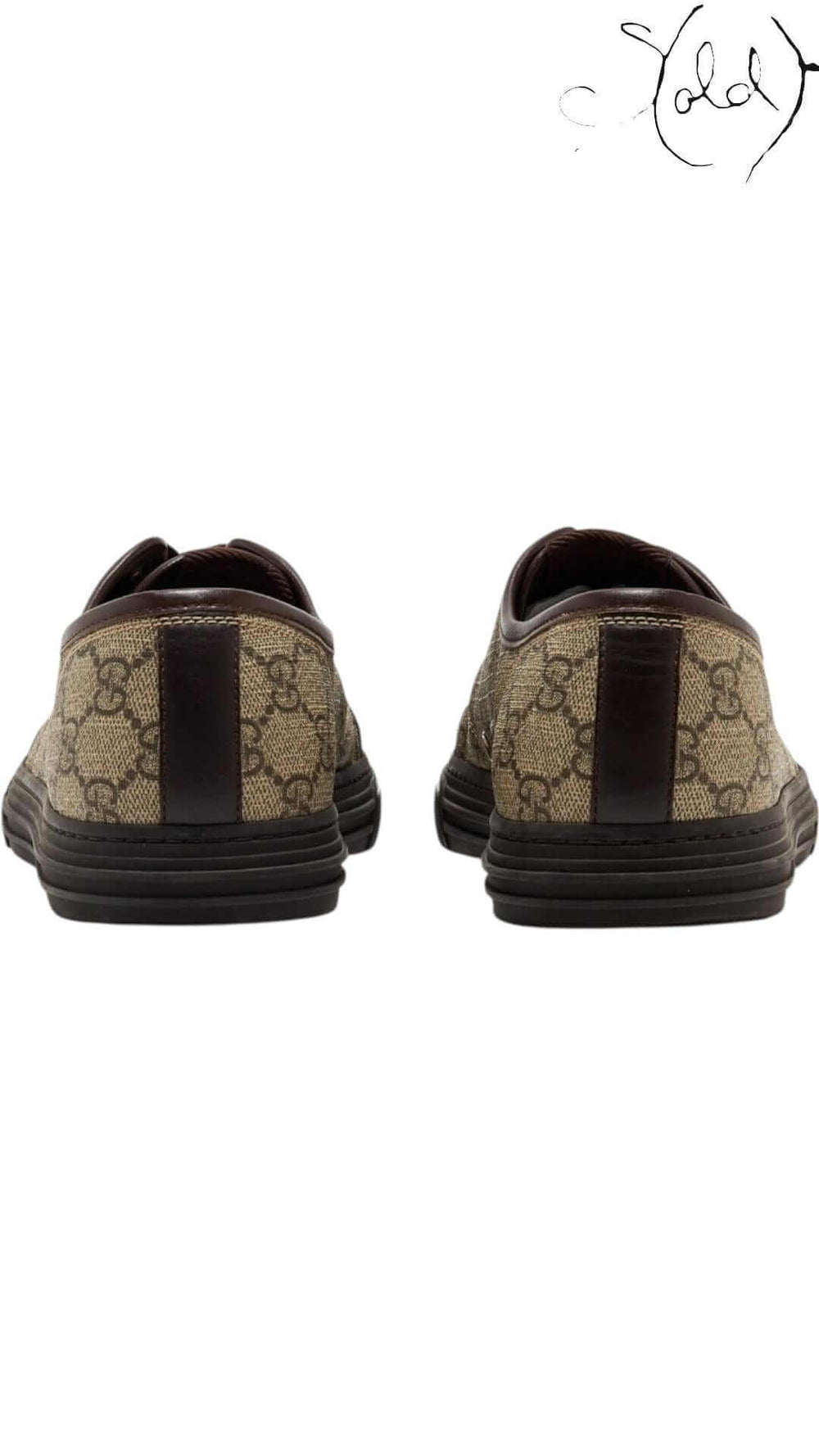 GUCCI GG Supreme Cap-Toe Sneakers – Classic Low-Top Revival, Back view | Sold Attire