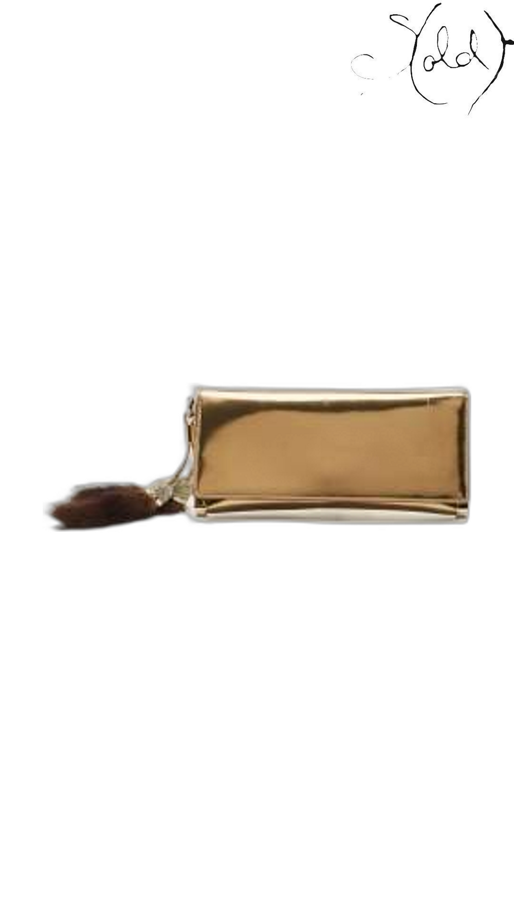 Gucci Gold Patent Leather Crystal Tassel Clutch 12