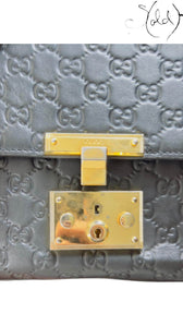 Gucci Guccissima Padlock Shoulder Bag – Noir Luxe, Interior view | Sold Attire