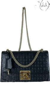 Gucci Guccissima Padlock Shoulder Bag – Noir Luxe, Authenticated Pre-Owned | Sold Attire