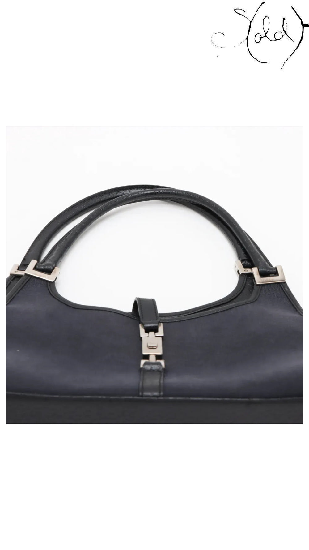 gucci jackie navy black canvas, detail view 5