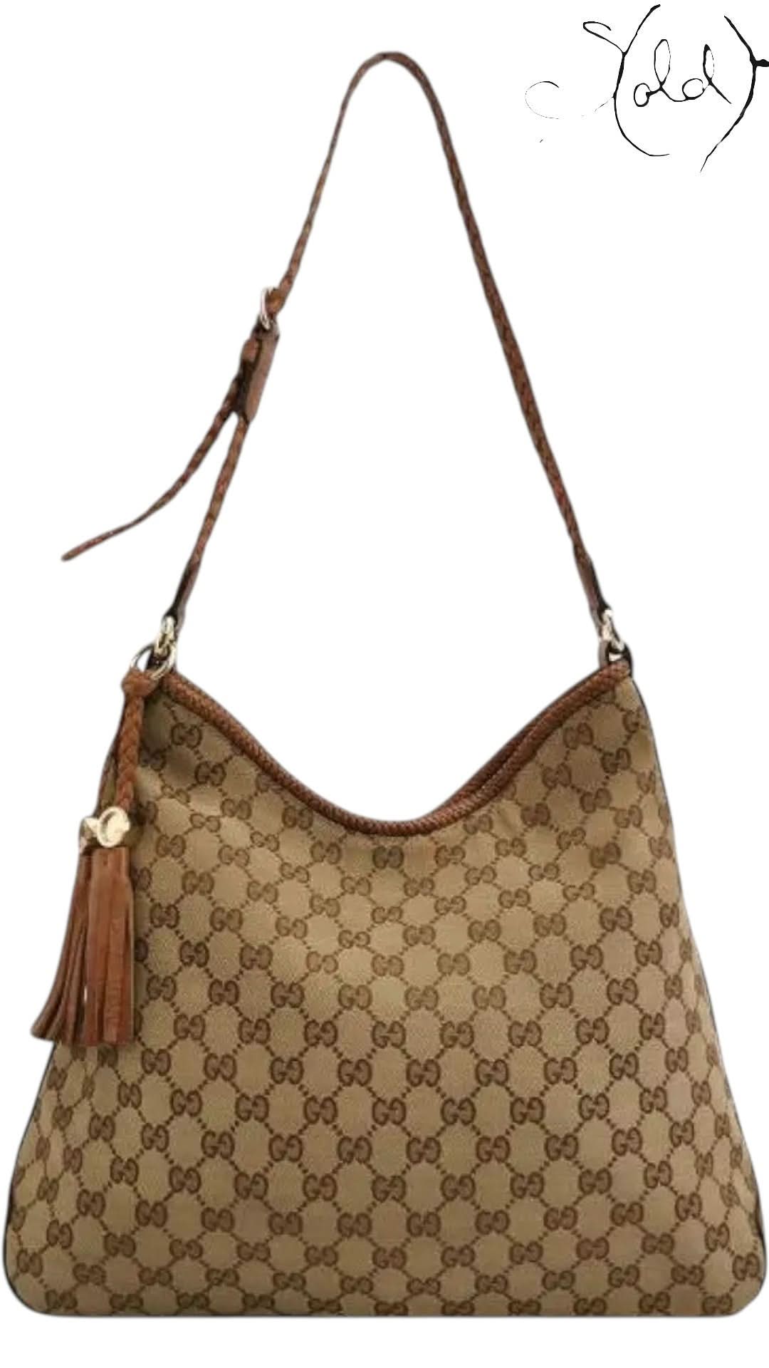 Gucci Marrakech GG Canvas & Leather Hobo Bag | Sold Attire - Sold Attire