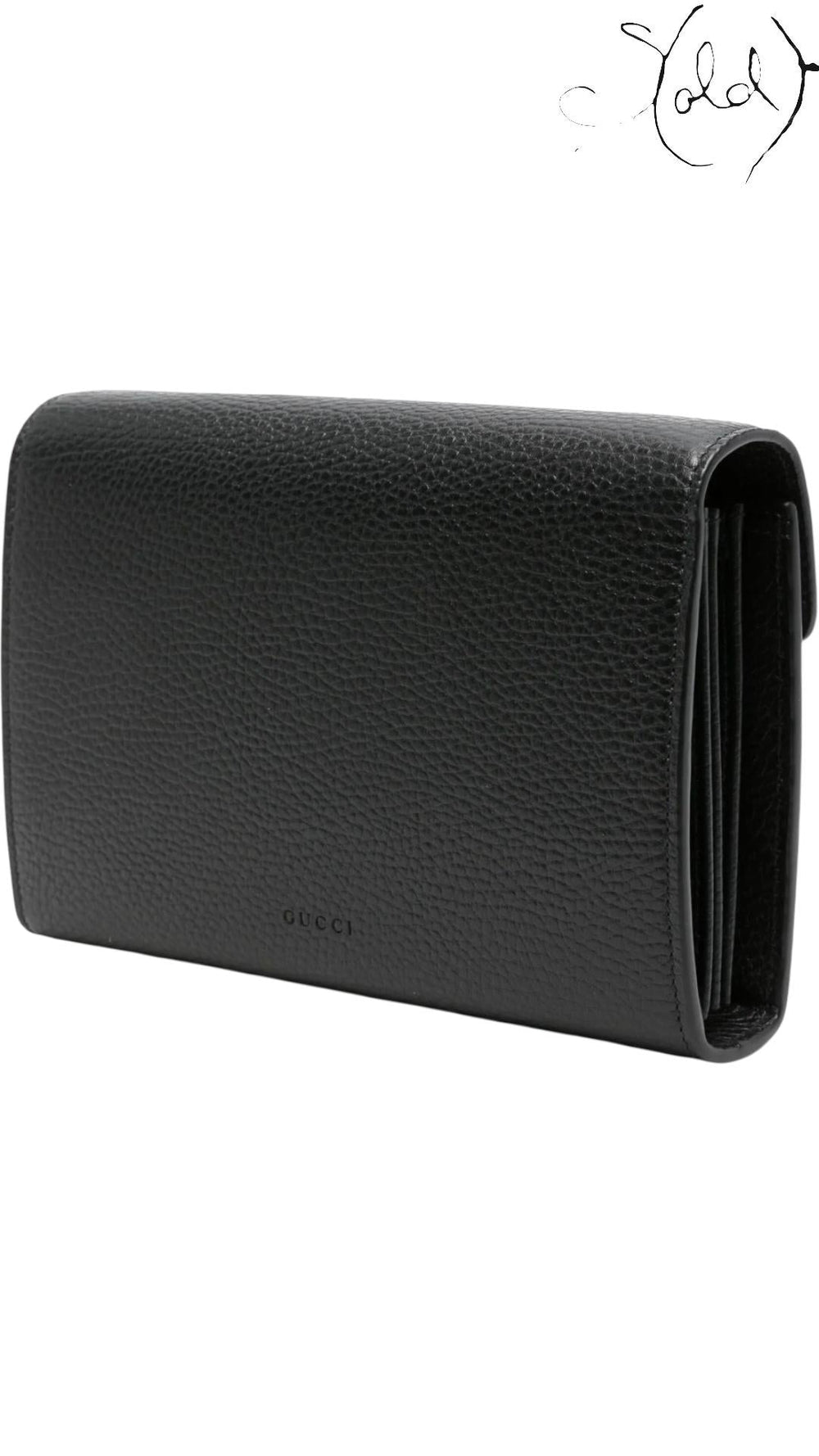 Gucci Mini Dionysus Leather Clutch Black, Interior view | Sold Attire