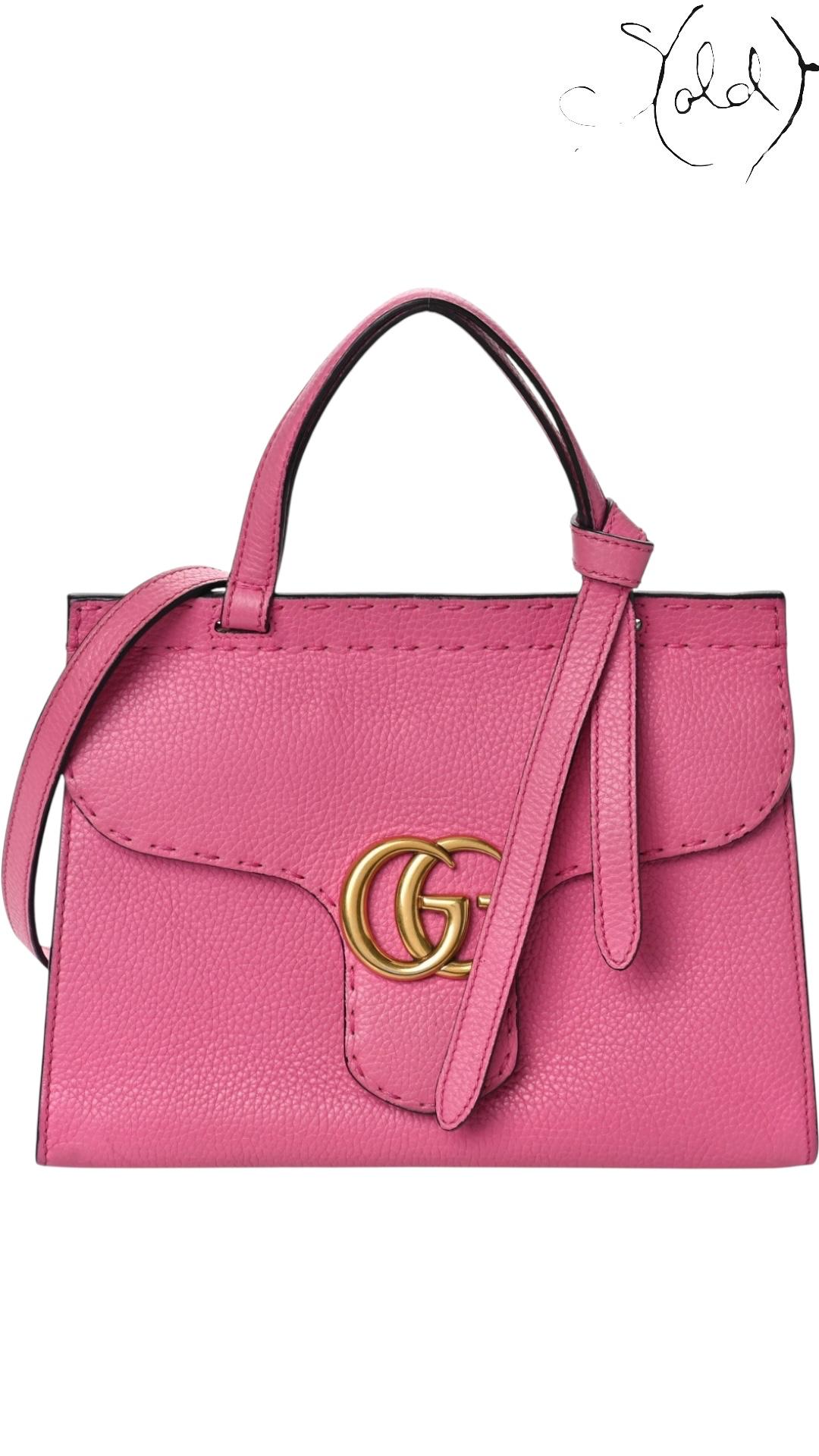 Gucci Mini GG Marmont Top Handle Bag – Tropical Pink Cellarius | Sold Attire - Sold Attire