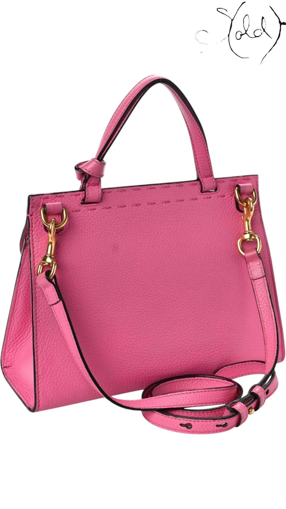 Gucci Mini GG Marmont Top Handle Bag – Tropical Pink Cellarius, Back view | Sold Attire