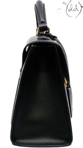 Gucci Padlock Top Handle in Double G Leather Black – Oxidized Elegance, Interior view | Sold Attire