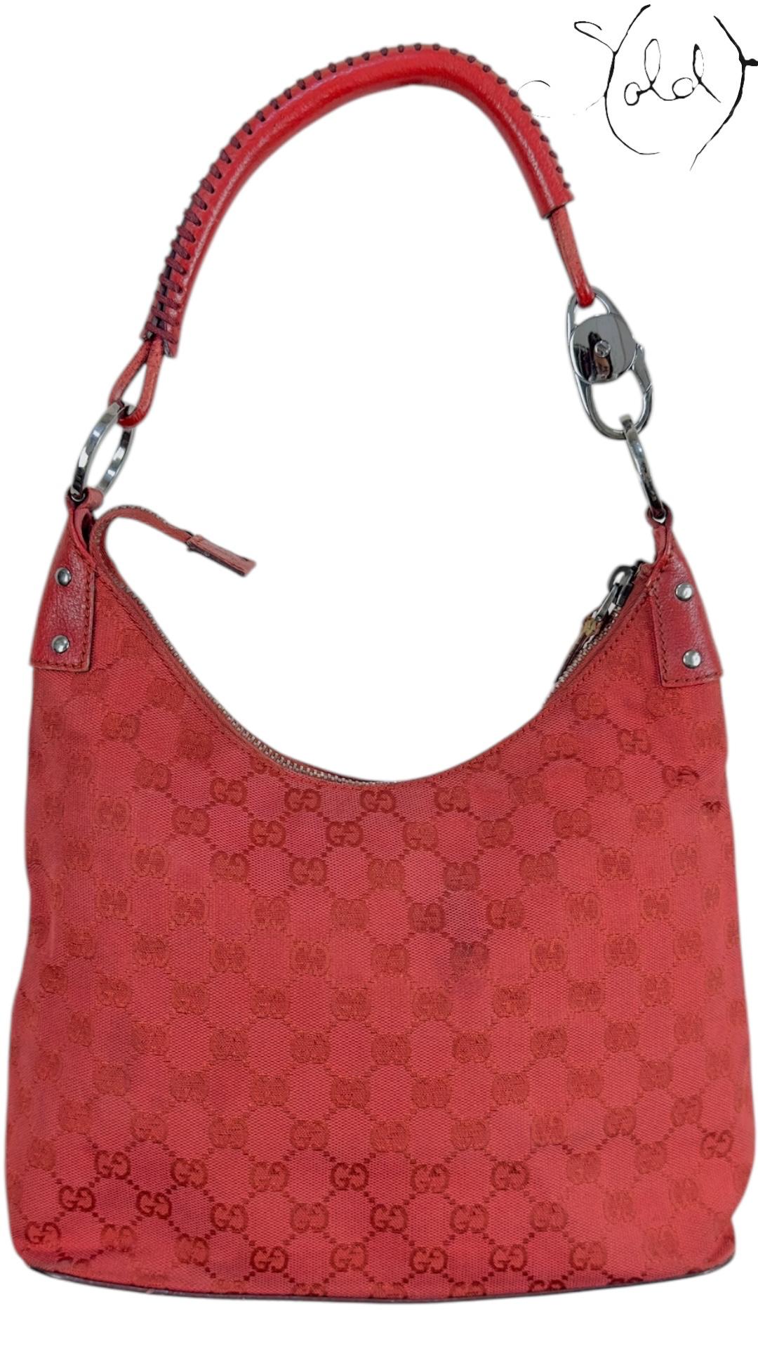 Gucci Red GG Canvas Hobo – Silver Hardware | Sold Attire - Sold Attire