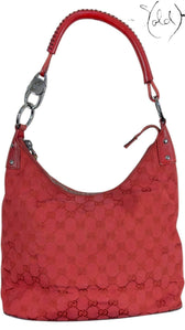 Gucci Red GG Canvas Hobo – Silver Hardware, Authenticated Pre-Owned | Sold Attire