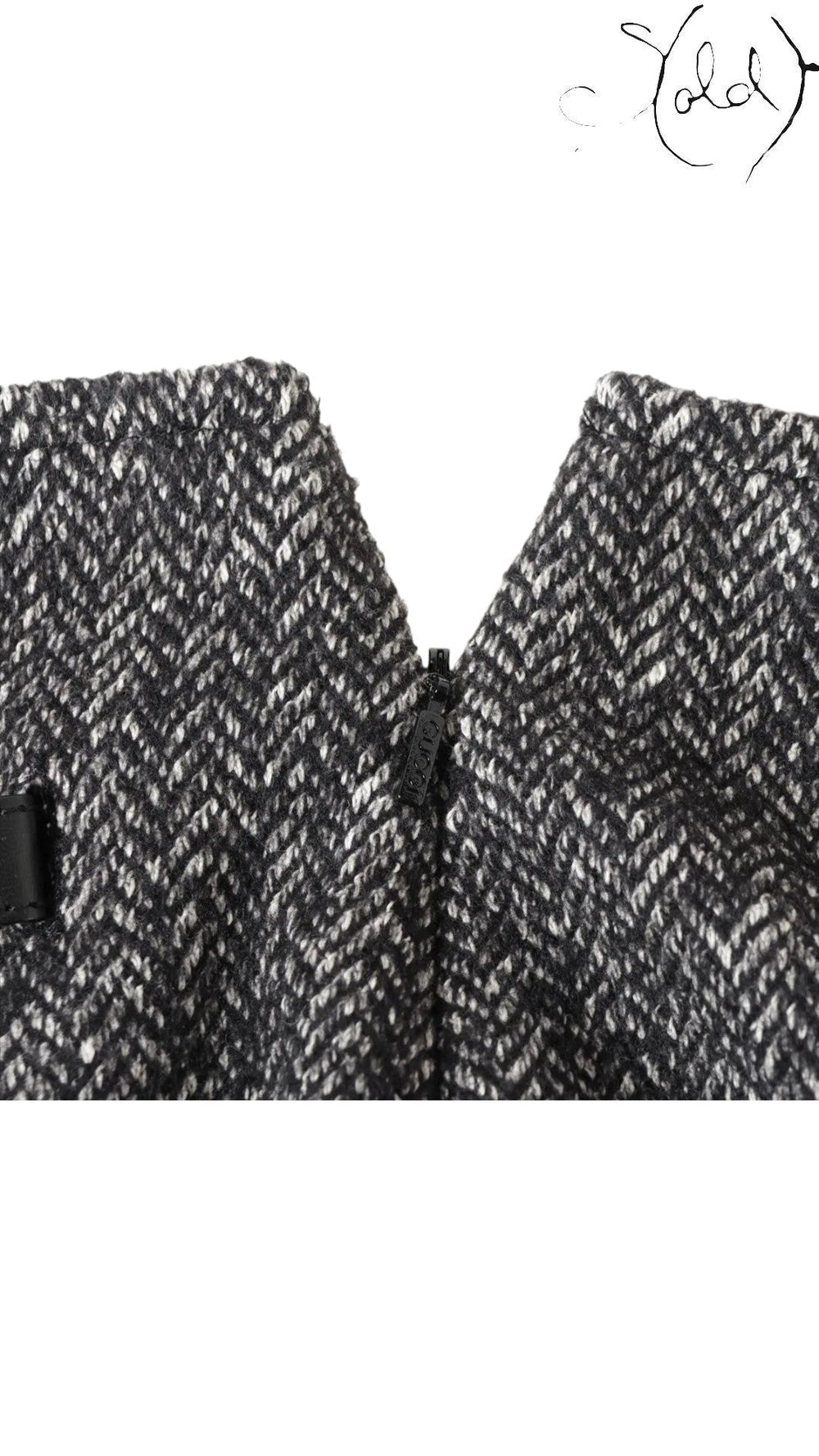 Gucci Herringbone Wool Skirt - Italian Craft, Hardware detail | Sold Attire