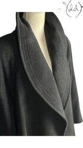 Gucci Wool Cape Coat Charcoal GG Monogram 1990s Size 42-44, Back view | Sold Attire