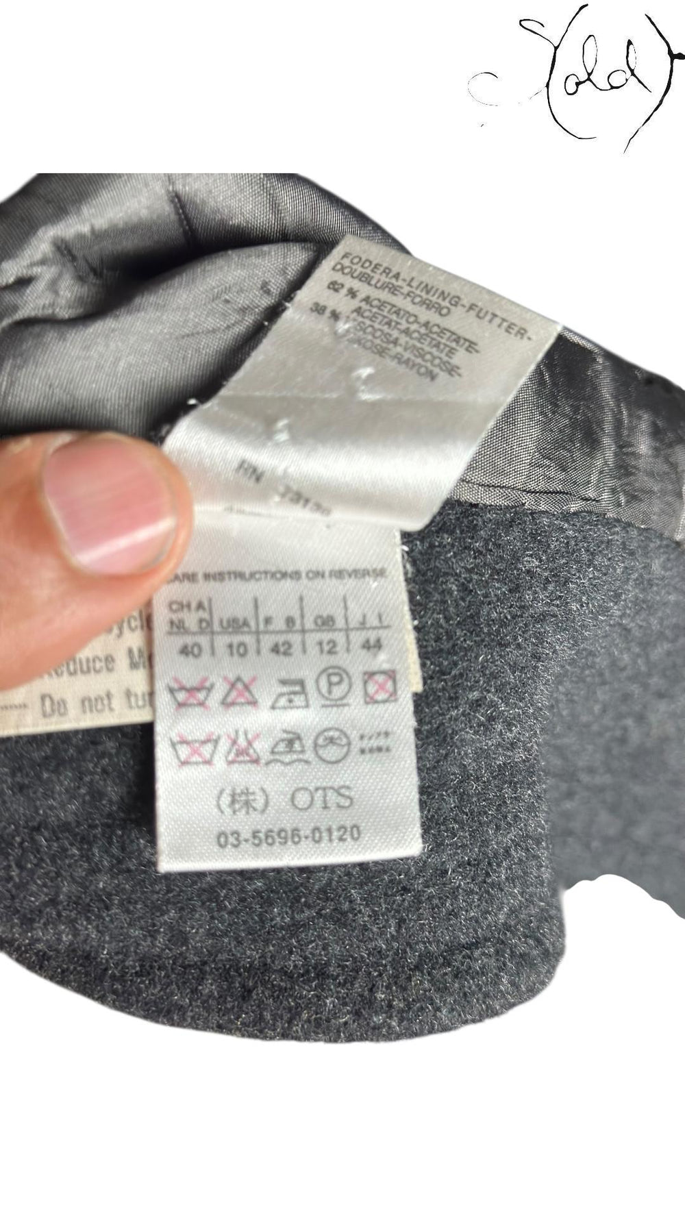Gucci Wool Cape Coat Charcoal GG Monogram 1990s Size 42-44, Base view | Sold Attire