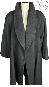 Gucci Wool Cape Coat Charcoal GG Monogram 1990s Size 42-44, Authenticated Pre-Owned | Sold Attire