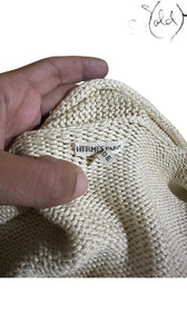 Hermès Silk Cardigan Cream Open-Knit 1990s Size 44, Detail view | Sold Attire