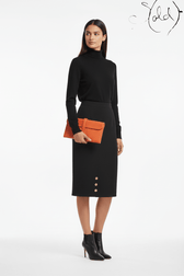Hermès Jige 29 Swift Leather Clutch Orange, Strap detail | Sold Attire