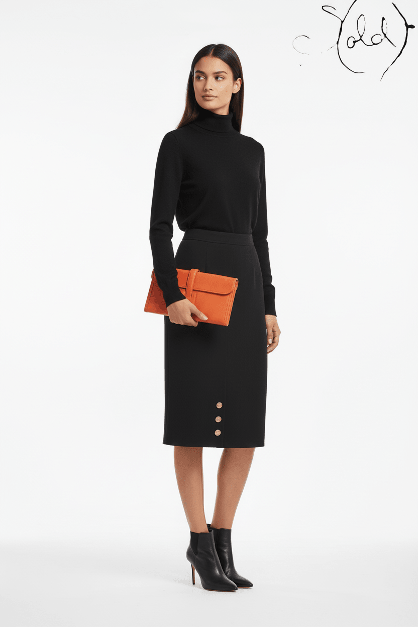 Hermès Jige 29 Swift Leather Clutch Orange, Strap detail | Sold Attire