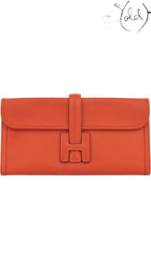 Hermès Jige 29 Swift Leather Clutch Orange, Authenticated Pre-Owned | Sold Attire