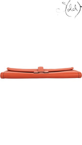 Hermès Jige 29 Swift Leather Clutch Orange, Detail view | Sold Attire