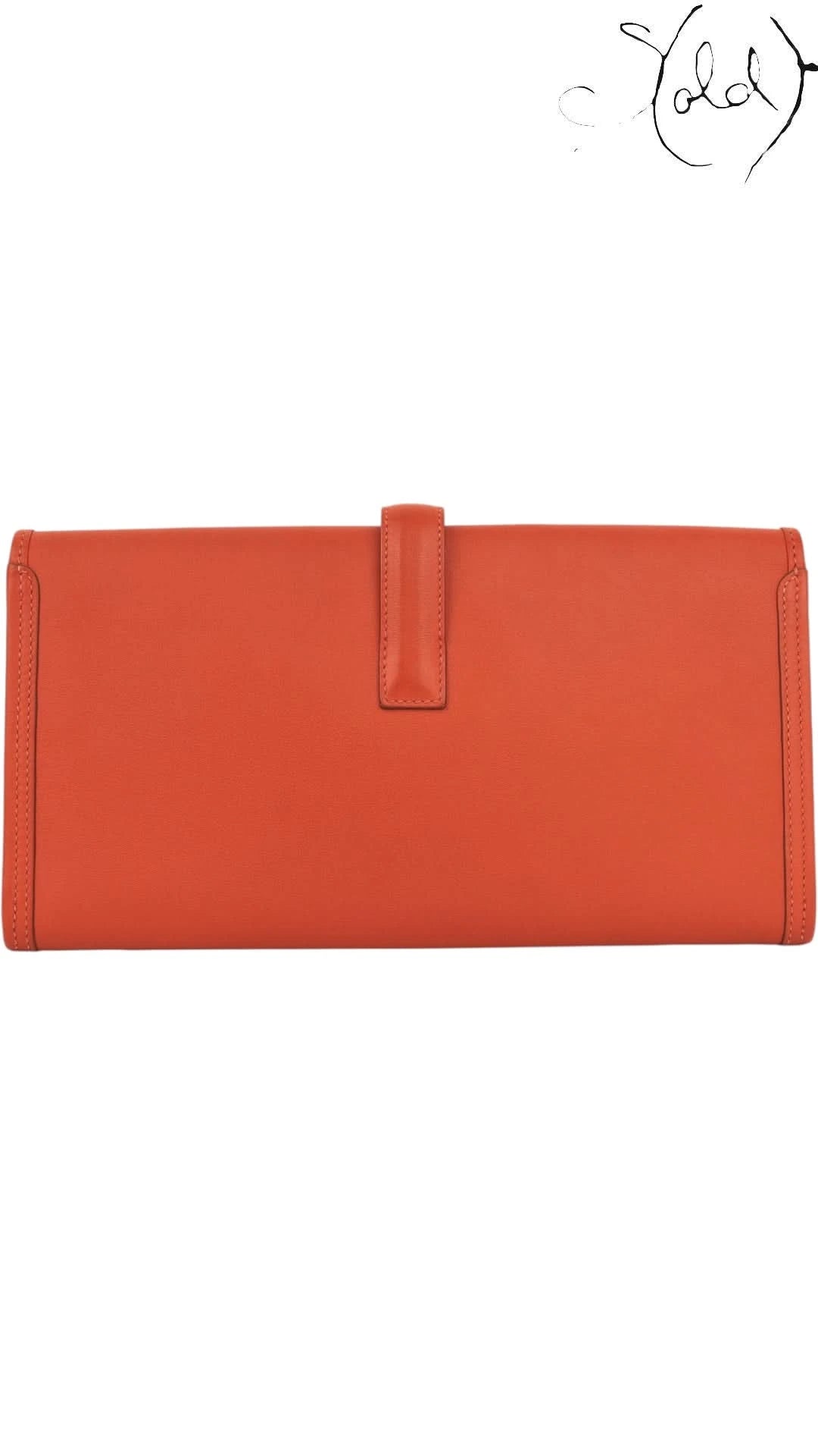 Hermès Jige 29 Swift Leather Clutch Orange | Sold Attire - Sold Attire