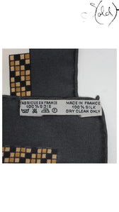 Hermes Carre 90 Harnais Francais Grey Silk Scarf — detail view 6