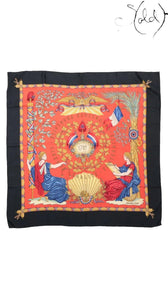 Hermes Carre 90 Liberte Egalite Fraternite Silk Scarf - full view