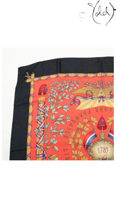 Hermes Carre 90 Liberte Egalite Fraternite Silk Scarf — detail view 2