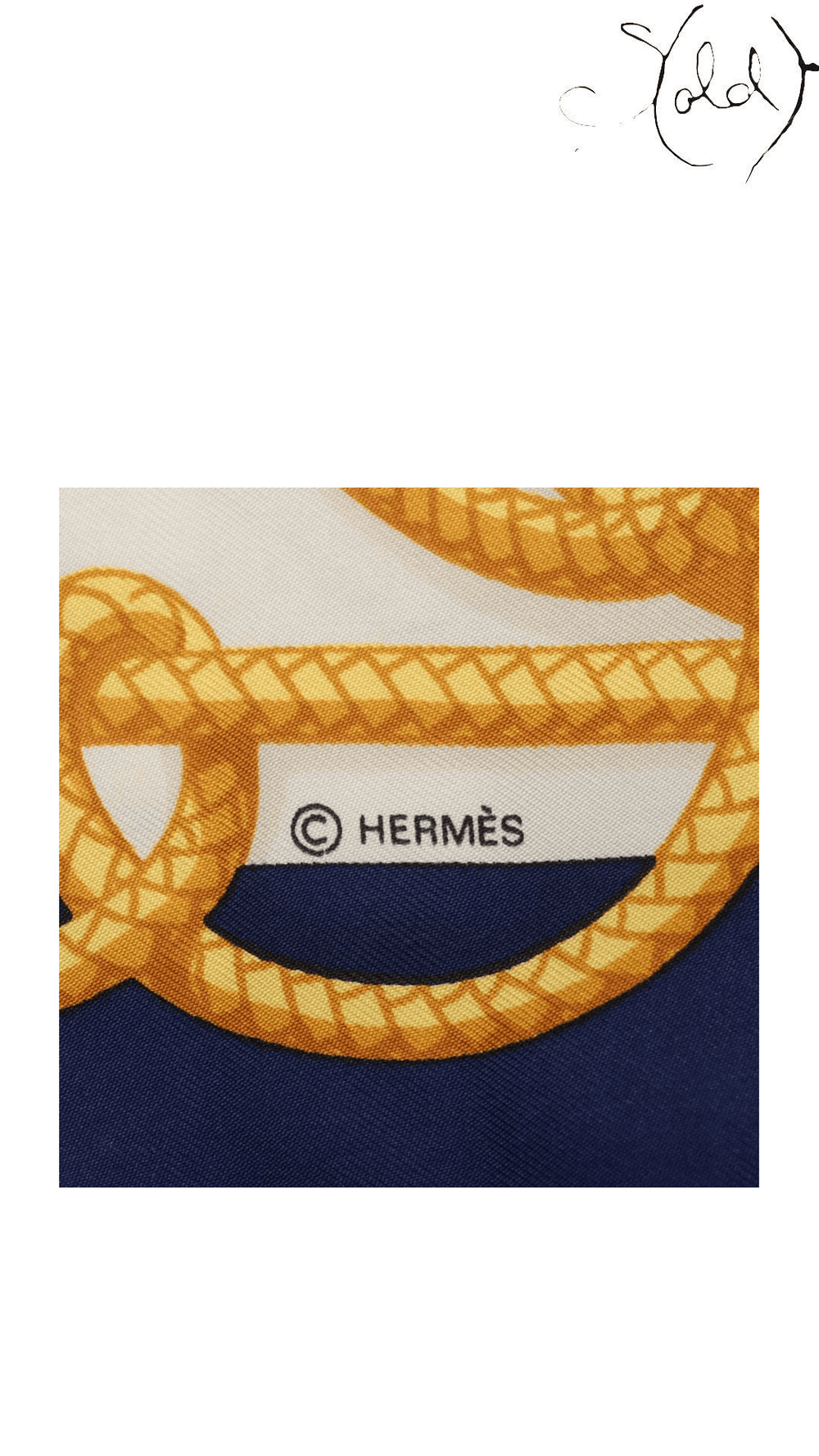 Hermès Retour de Pêche 90 Navy Silk Scarf - view 6