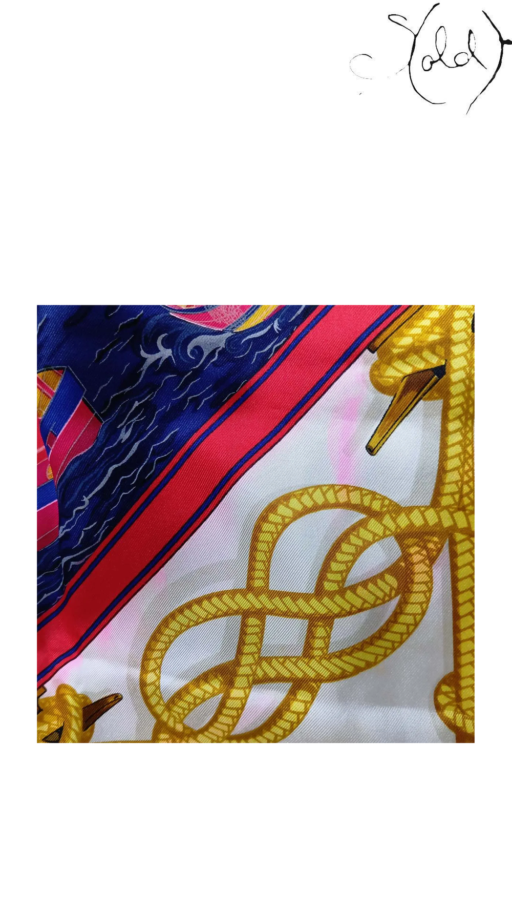 Hermès Retour de Pêche 90 Navy Silk Scarf - view 8