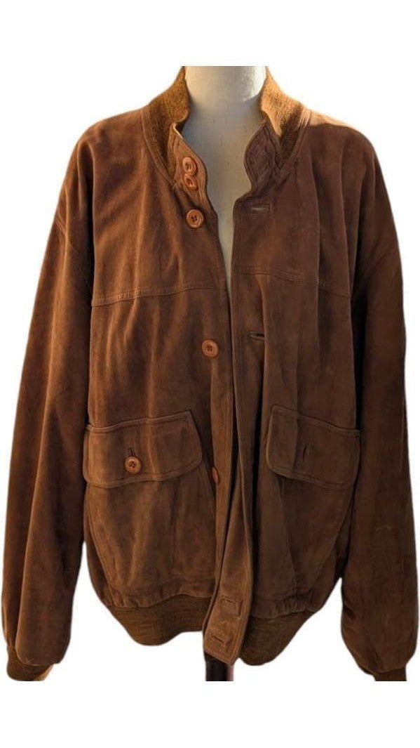 Italian Suede Bomber Jacket - Vintage Refined Style - Sold Attire