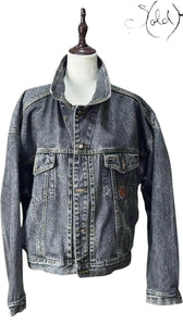 Italian Vintage Denim Jacket – Vintage Rugged Classic, Detail view | Sold Attire