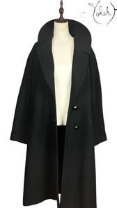 Jil Sander Wool Coat Black Kimono Sleeves Late 2010s Size 45, Hardware detail | Sold Attire