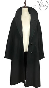 Jil Sander Wool Coat Black Kimono Sleeves Late 2010s Size 45, Detail view | Sold Attire