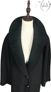 Jil Sander Wool Coat Black Kimono Sleeves Late 2010s Size 45, Side view | Sold Attire