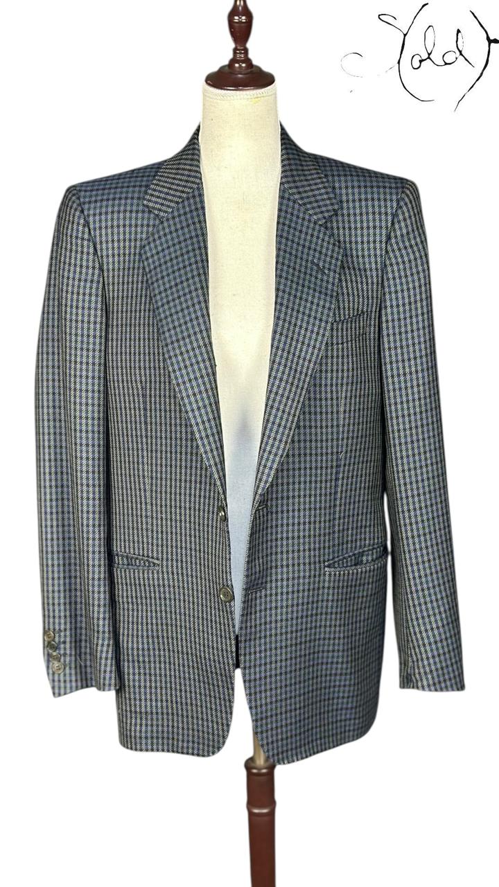 Lanvin Boutique Houndstooth Blazer Grey Black 1990s Size 44, Hardware detail | Sold Attire