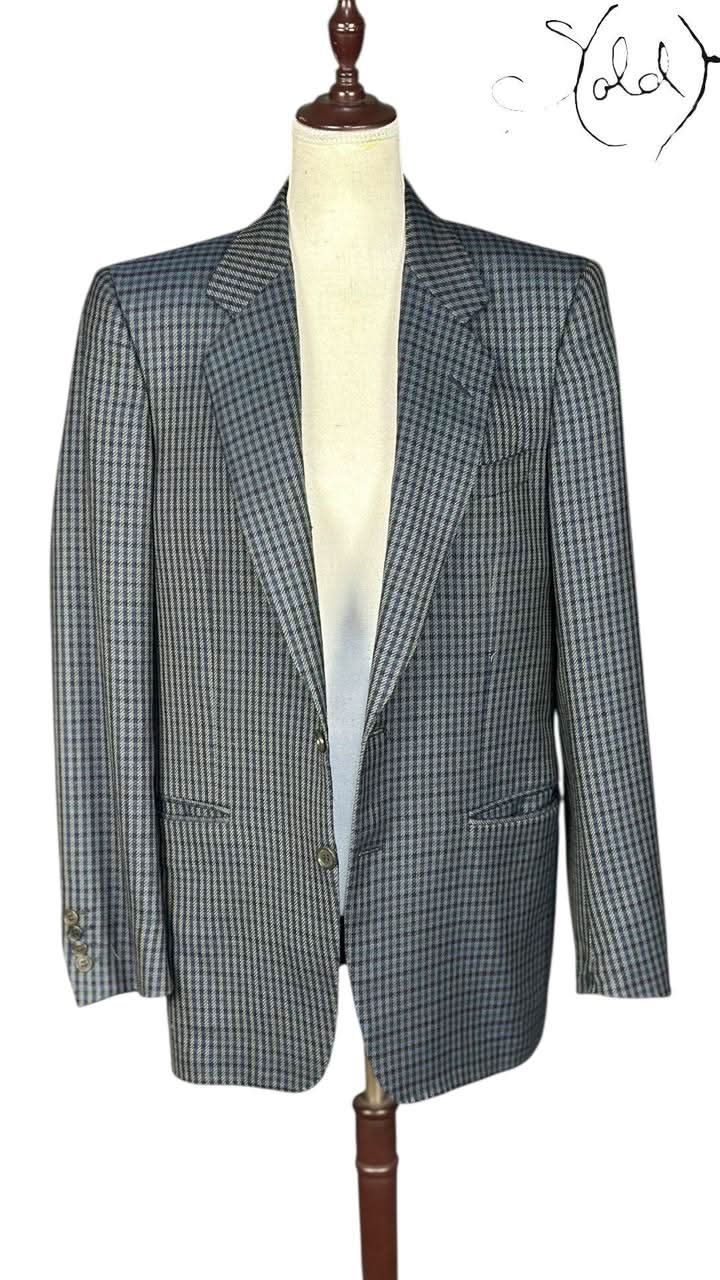 Lanvin Boutique Houndstooth Blazer Grey Black 1990s Size 44 | Sold AttireHoundstooth BlazerLanvinSold Attire