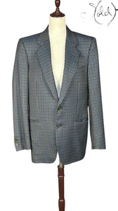 Lanvin Boutique Houndstooth Blazer Grey Black 1990s Size 44, Back view | Sold Attire