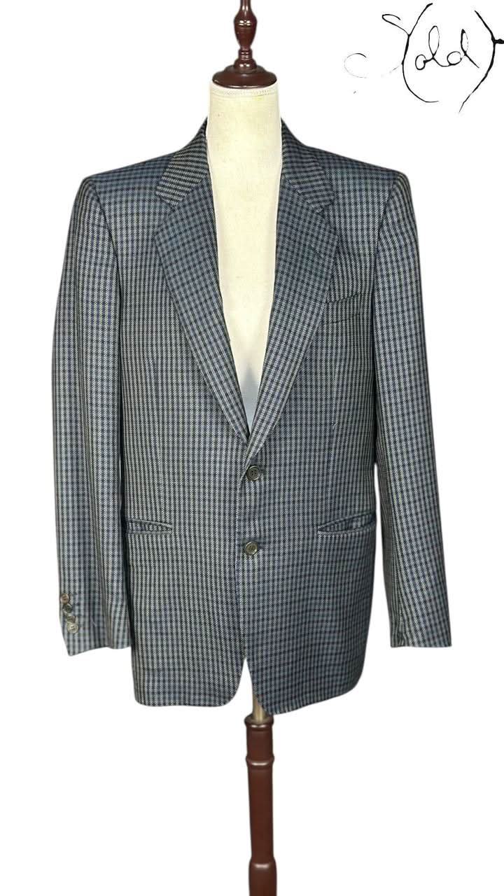 Lanvin Boutique Houndstooth Blazer Grey Black 1990s Size 44 | Sold AttireHoundstooth BlazerLanvinSold Attire