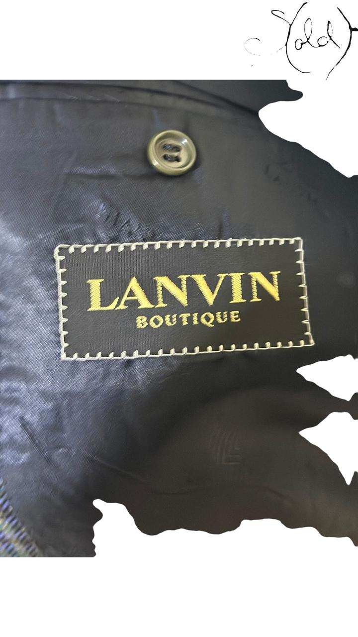 Lanvin Boutique Houndstooth Blazer Grey Black 1990s Size 44, Detail view | Sold Attire