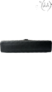 Saint Laurent Envelope Large Grained Leather Bag Black 2010s, Hardware detail | Sold Attire