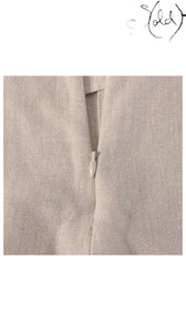 loro piana beige linen skirt, detail view 2