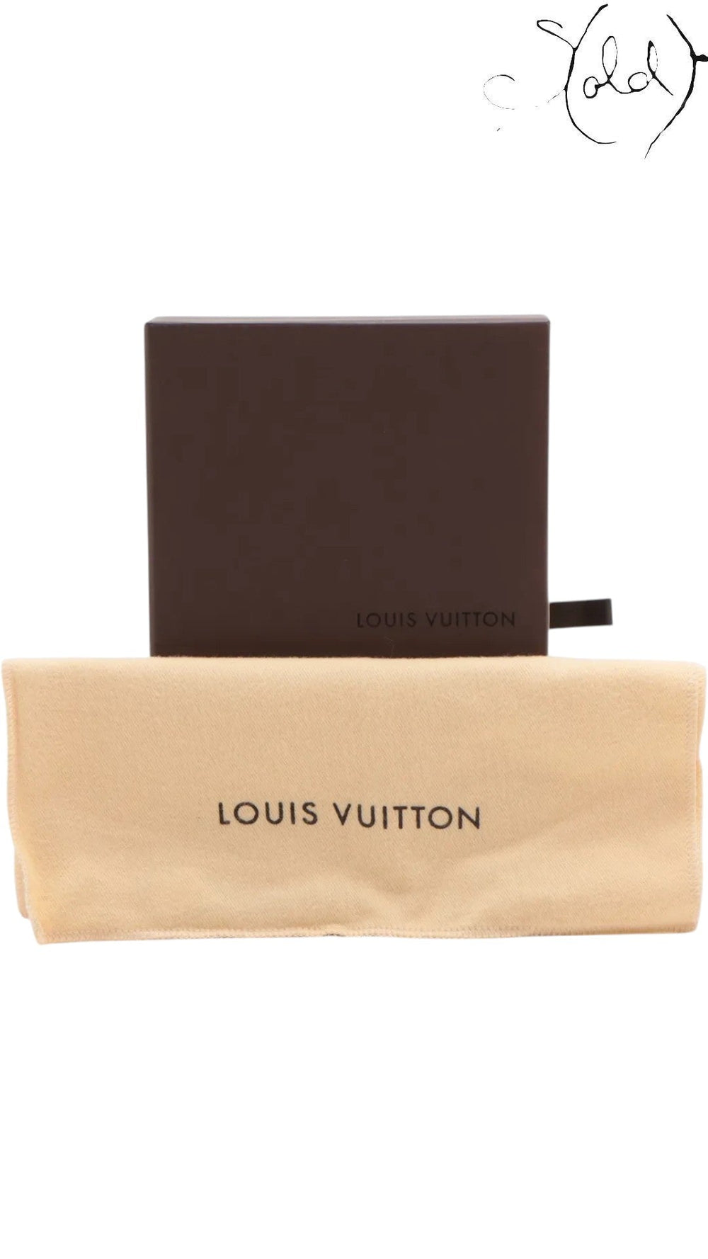 Sold Attire Louis Vuitton brown branded box and beige dust bag for Mini Pochette Accessoires