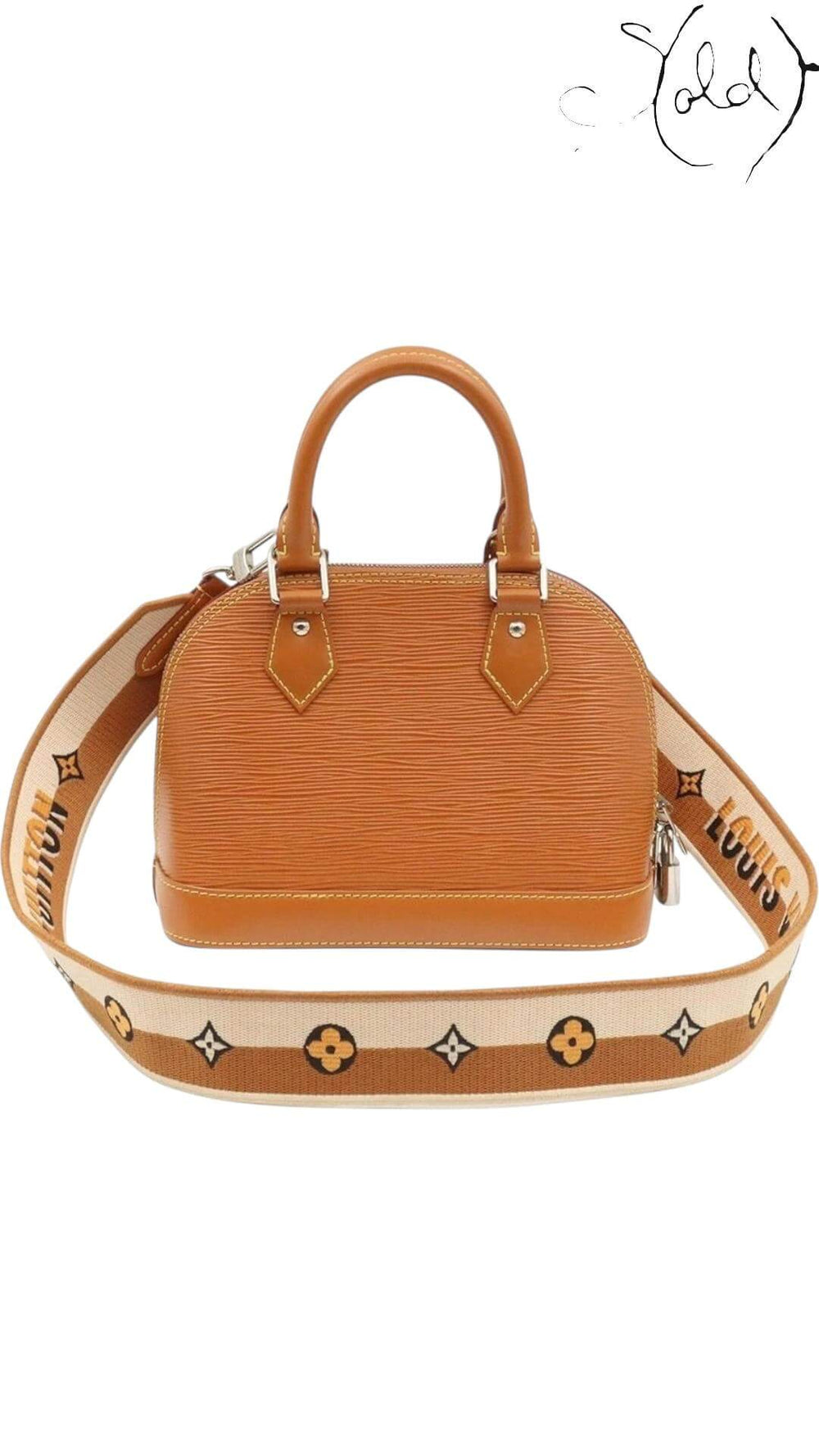 Louis Vuitton Alma BB in Gold Miel Epi Leather – Archival Petite Icon, Back view | Sold Attire
