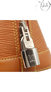 Louis Vuitton Alma BB in Gold Miel Epi Leather – Archival Petite Icon, Hardware detail | Sold Attire