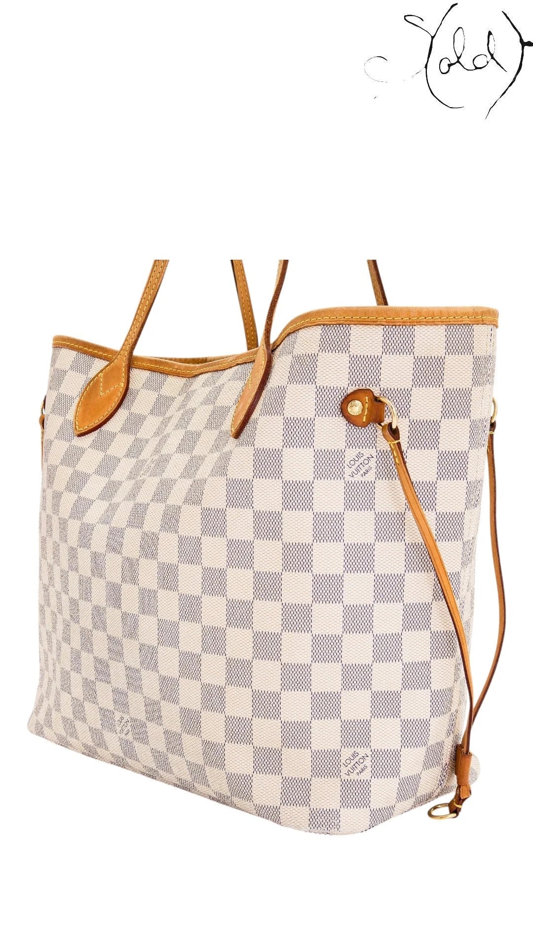 Louis Vuitton Neverfull MM Azur Damier Canvas 2010, Base view | Sold Attire