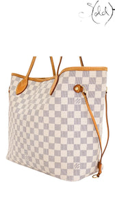 Louis Vuitton Neverfull MM Azur Damier Canvas 2010, Base view | Sold Attire