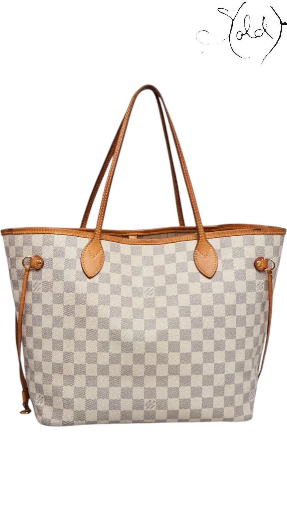 Louis Vuitton Neverfull MM Azur Damier Canvas 2010, Back view | Sold Attire